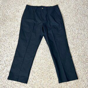 Haband Casual Joe Pants Men's 42M Black Elastic Waist Relaxed Fit